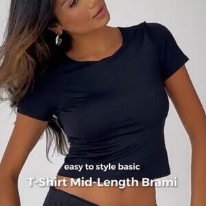 Klassy Network we T-Shirt Mid Length Brami - Black (Size L)